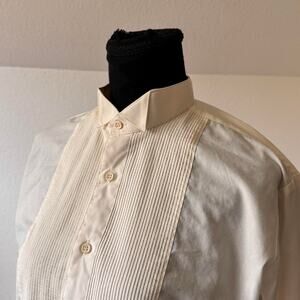 Vintage 90s WayneScott cream tuxedo shirt sz med victorian vampire academia